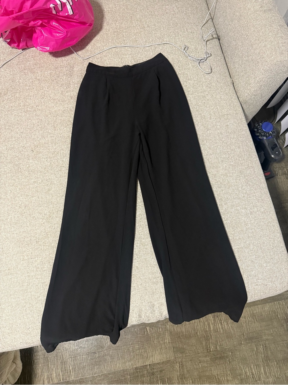Black Wide-Leg Women's Pants